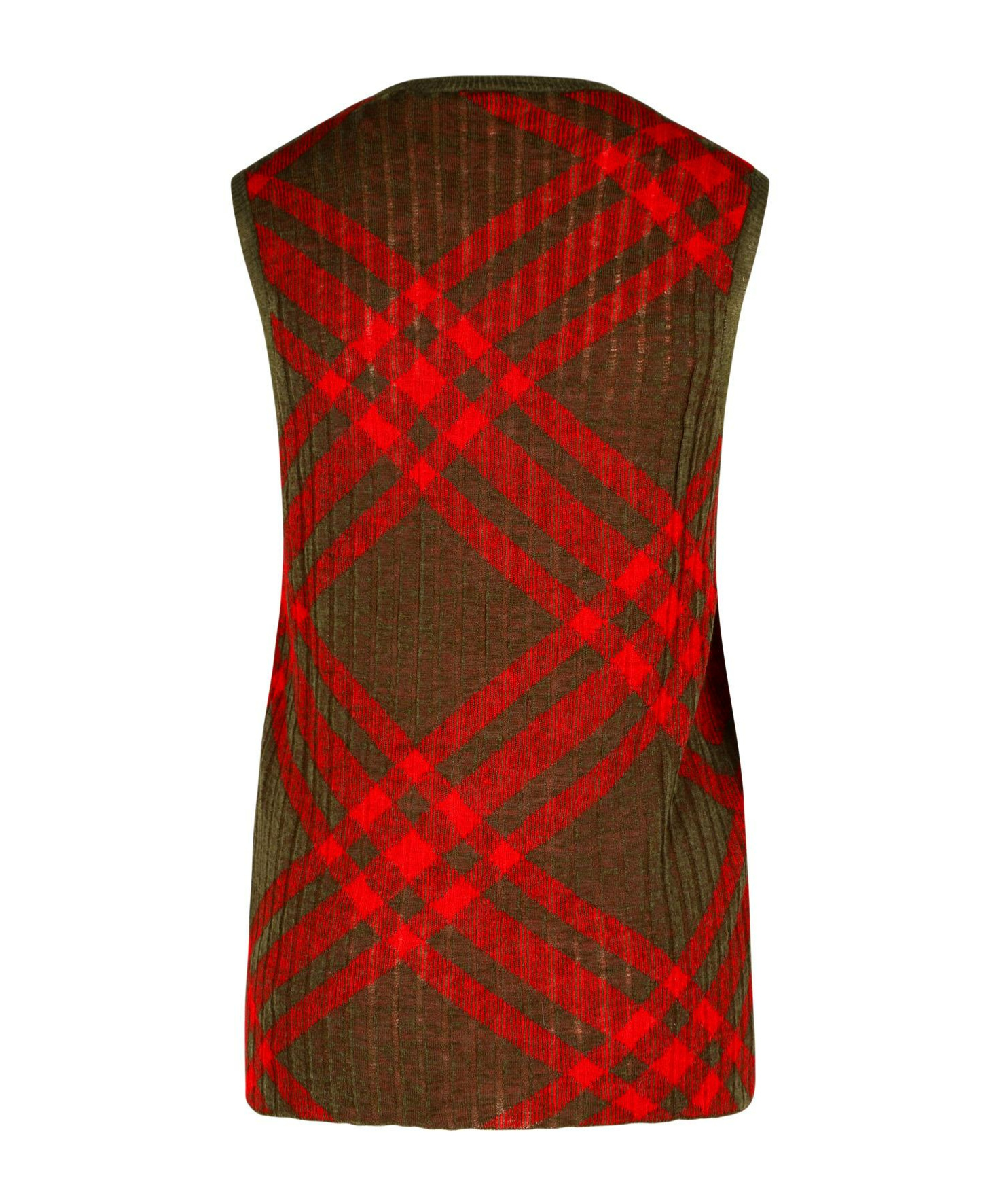 Burberry Wool And Mohair Checked Sweater In Red