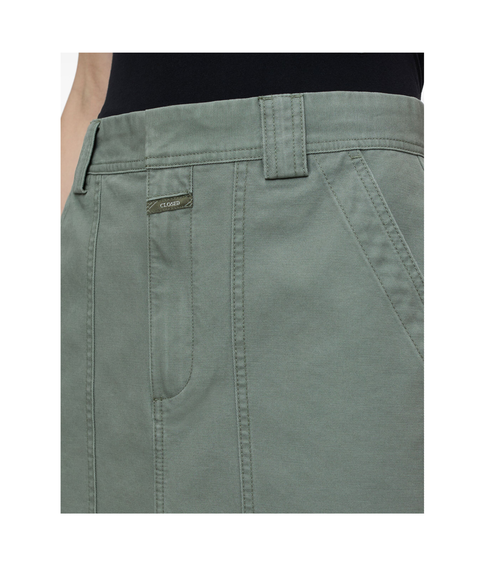 Shop Closed Cotton Midi Skirt In Gray