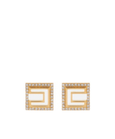 ELISABETTA FRANCHI MICRO-SQUARE RHINESTONE EARRINGS