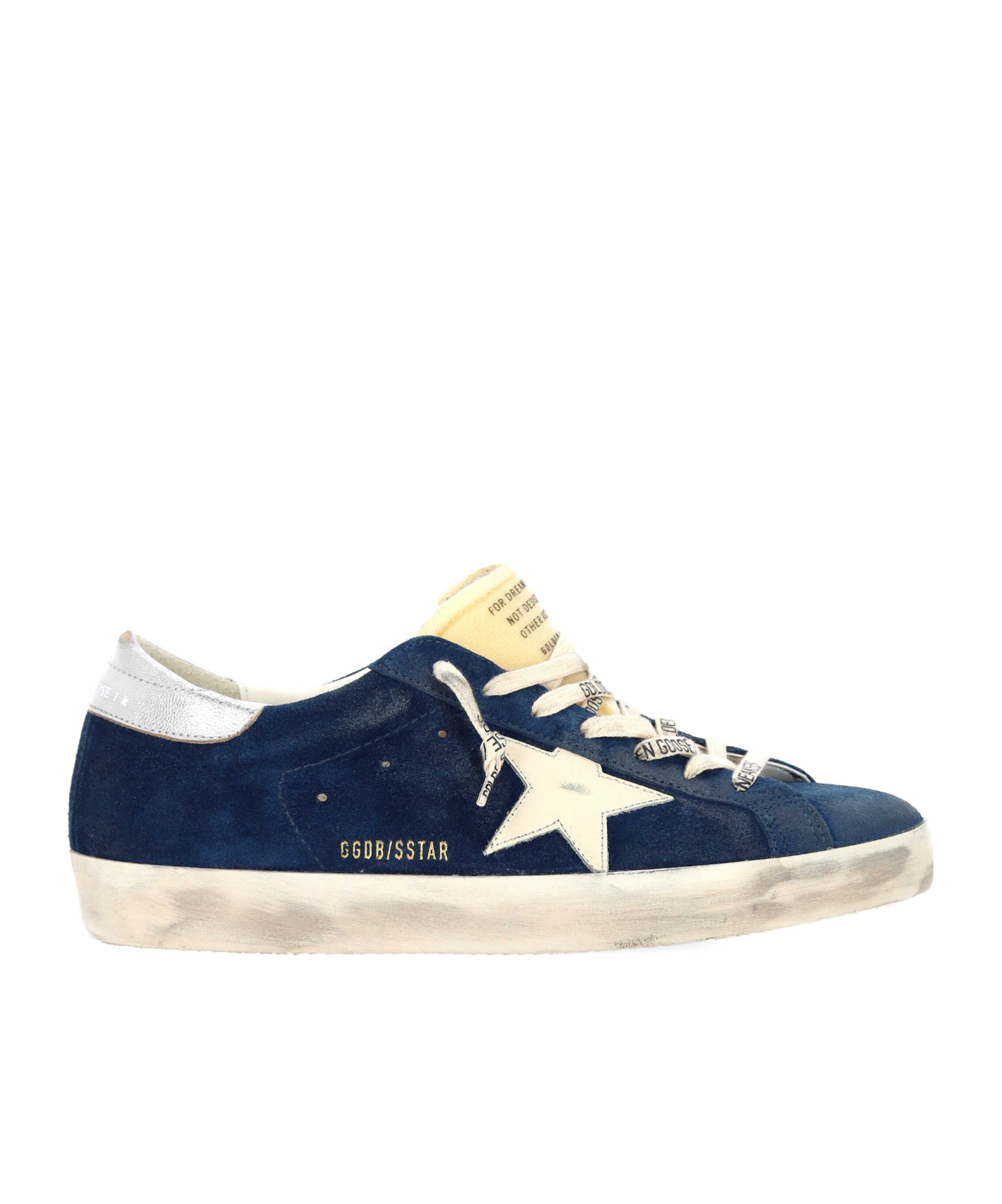 Golden Goose Super-star Suede Upper And Toe Foam Tongue Leather Star Laminated Heel Sneakers Blue In Blue