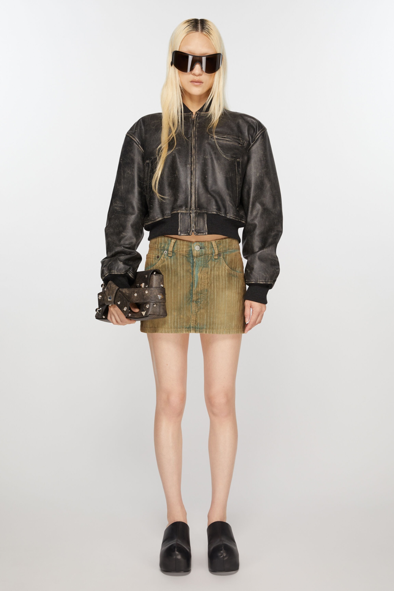 Acne Studios Corduroy Mini Skirt In Green