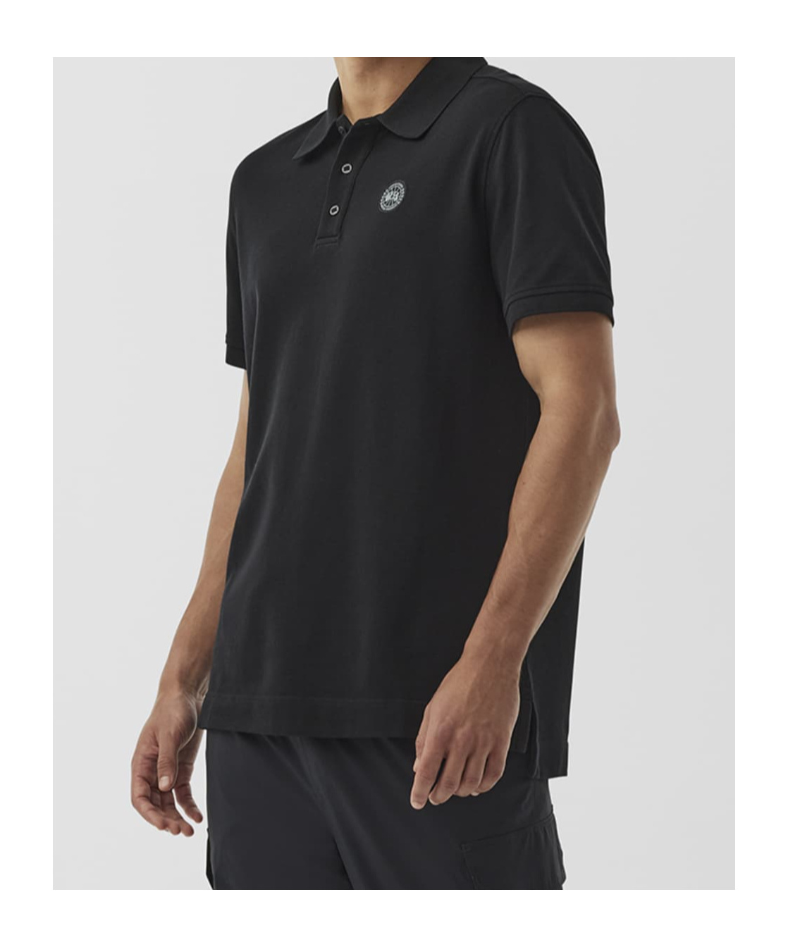 Shop Canada Goose Logo-appliqué Polo Shirt In Black