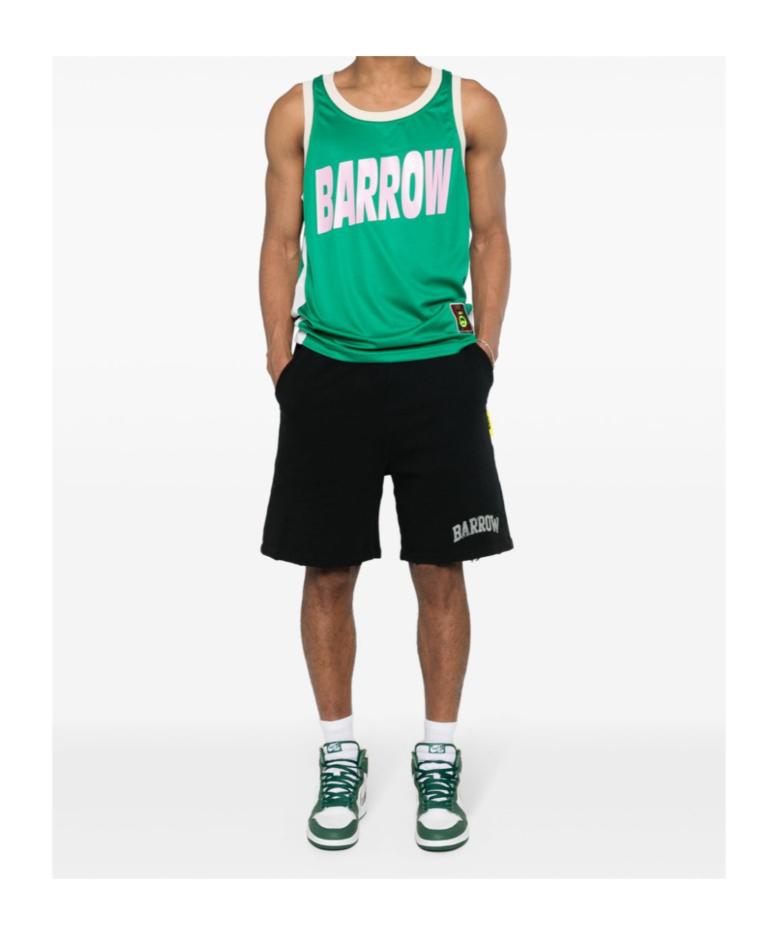 Barrow Smiley-print Distressed Shorts