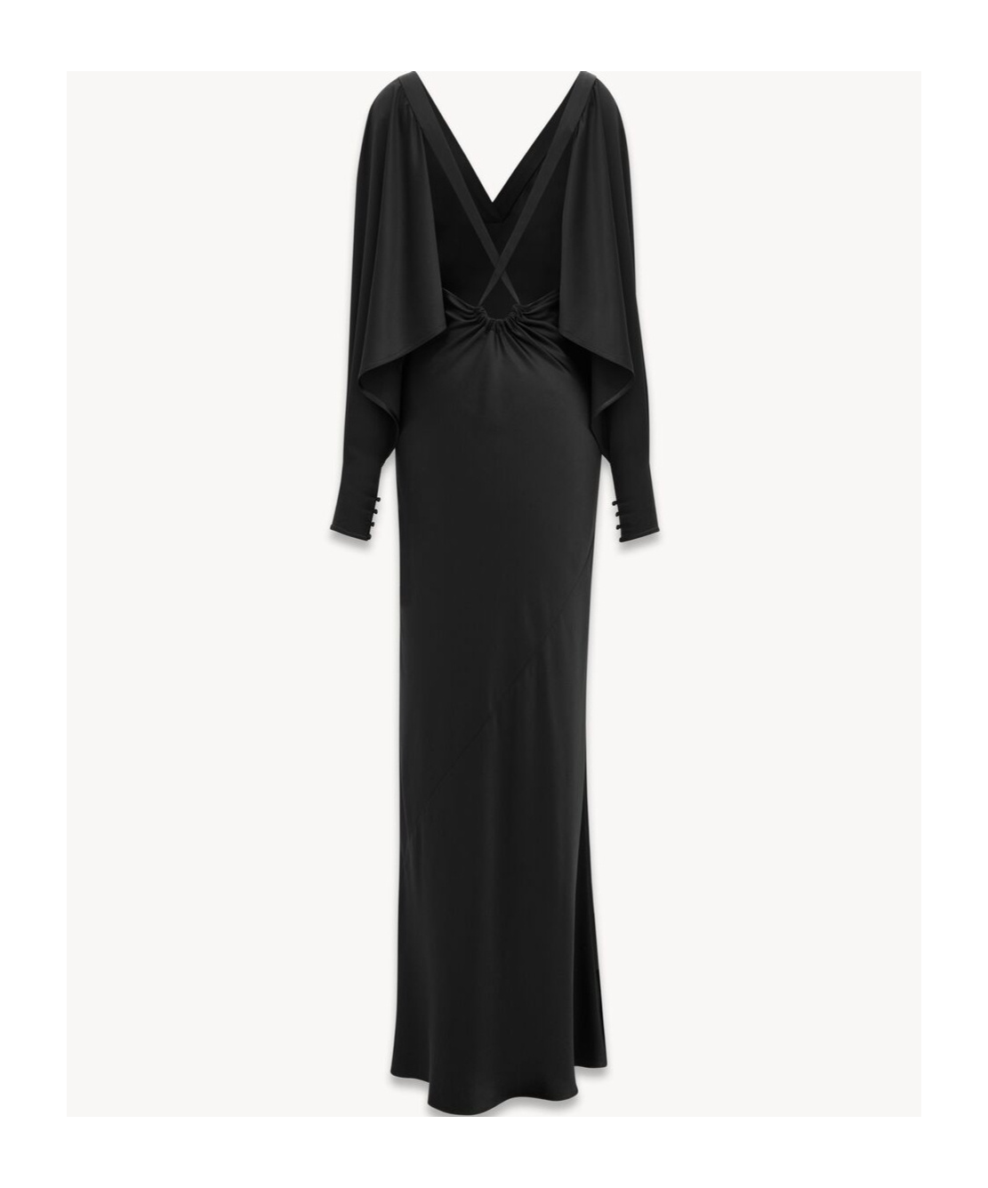Saint Laurent Satin Gown In Black
