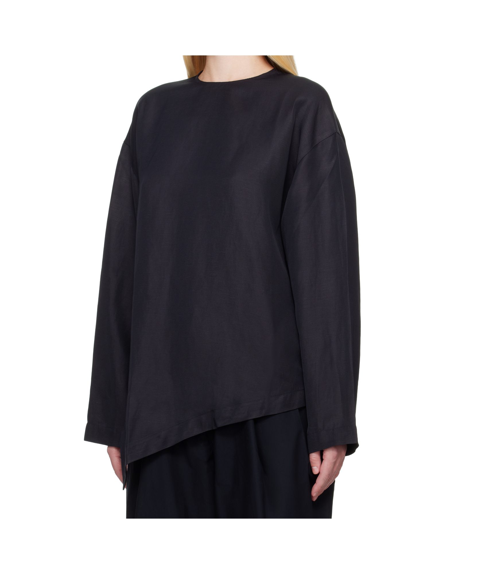 Studio Nicholson Navy Bute Linen Blouse
