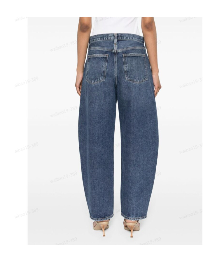 Agolde Luna Pieced Cotton Denim Jeans In Blue