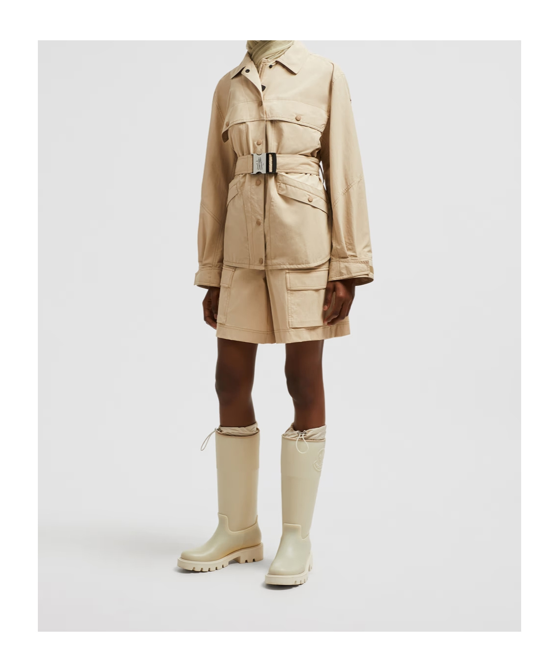 Moncler Veste Utilitaire Ceinturée Kaeng In Nude