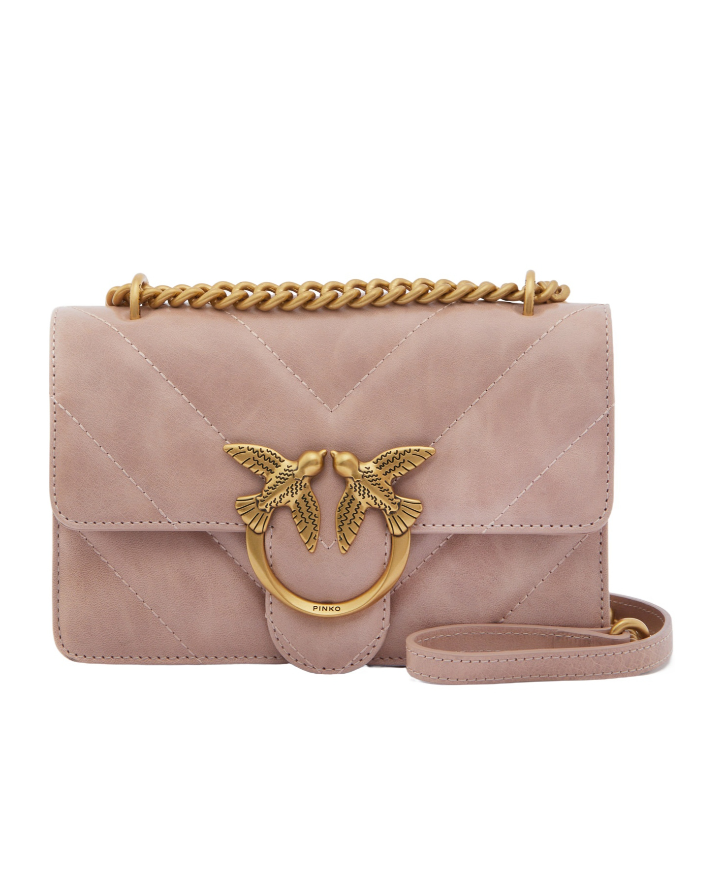 PINKO PINKO MATELASSÉ CHAIN-LINKED SHOULDER BAG