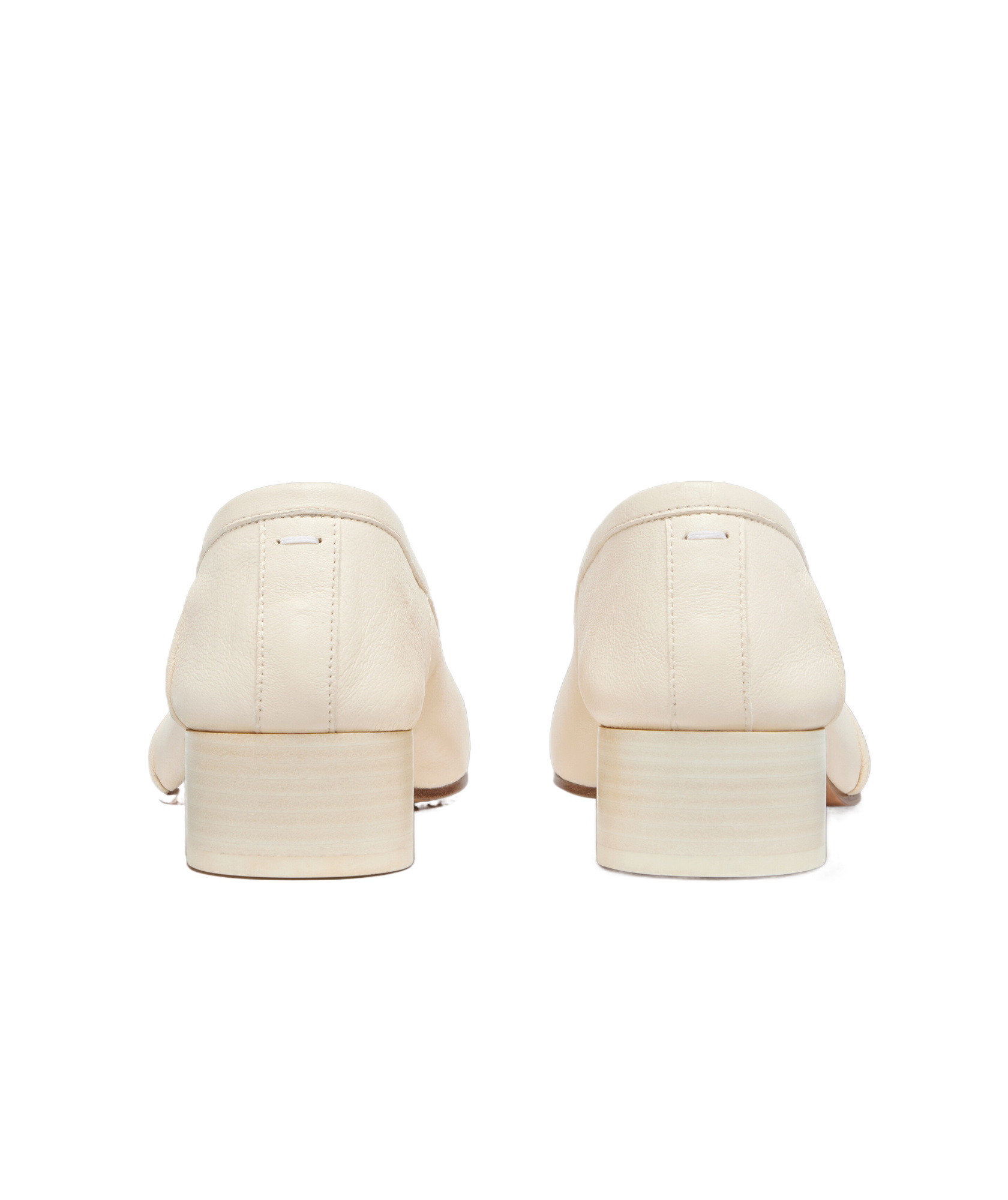 Maison Margiela Mm22 Leather Marylin Pumps With Spool Heel 5cm In White