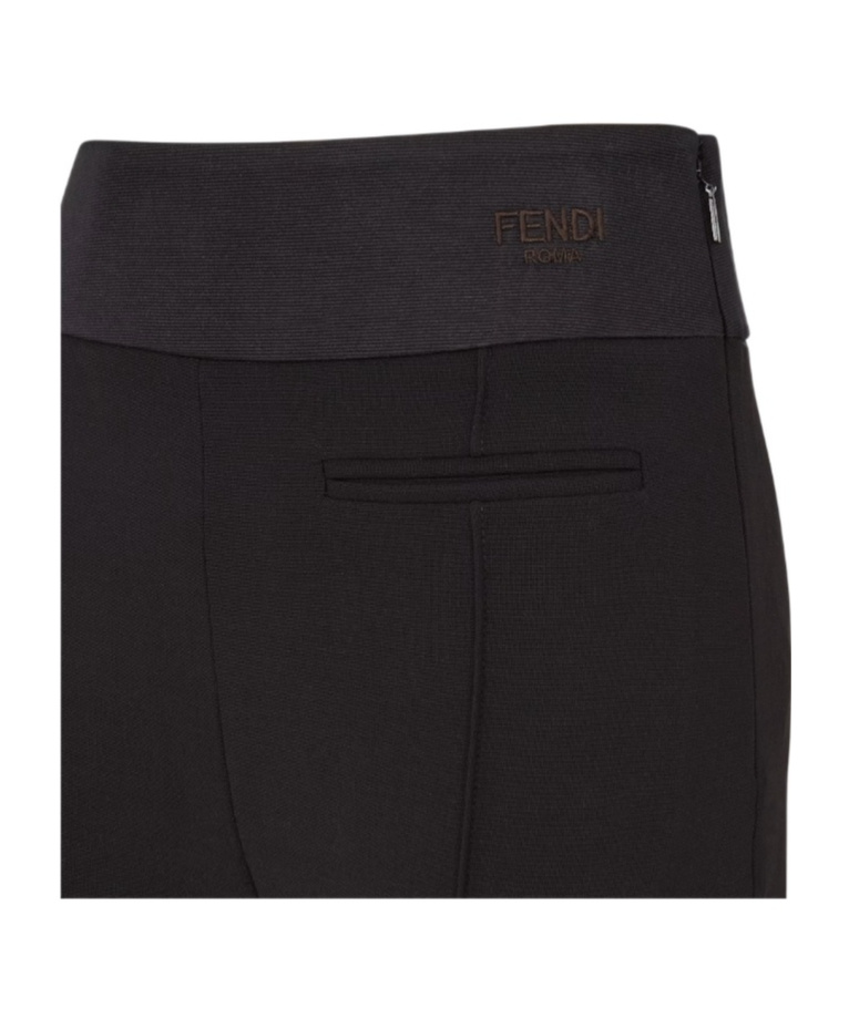 Fendi Pantalone In Cady Stretch Nero Donna In Black