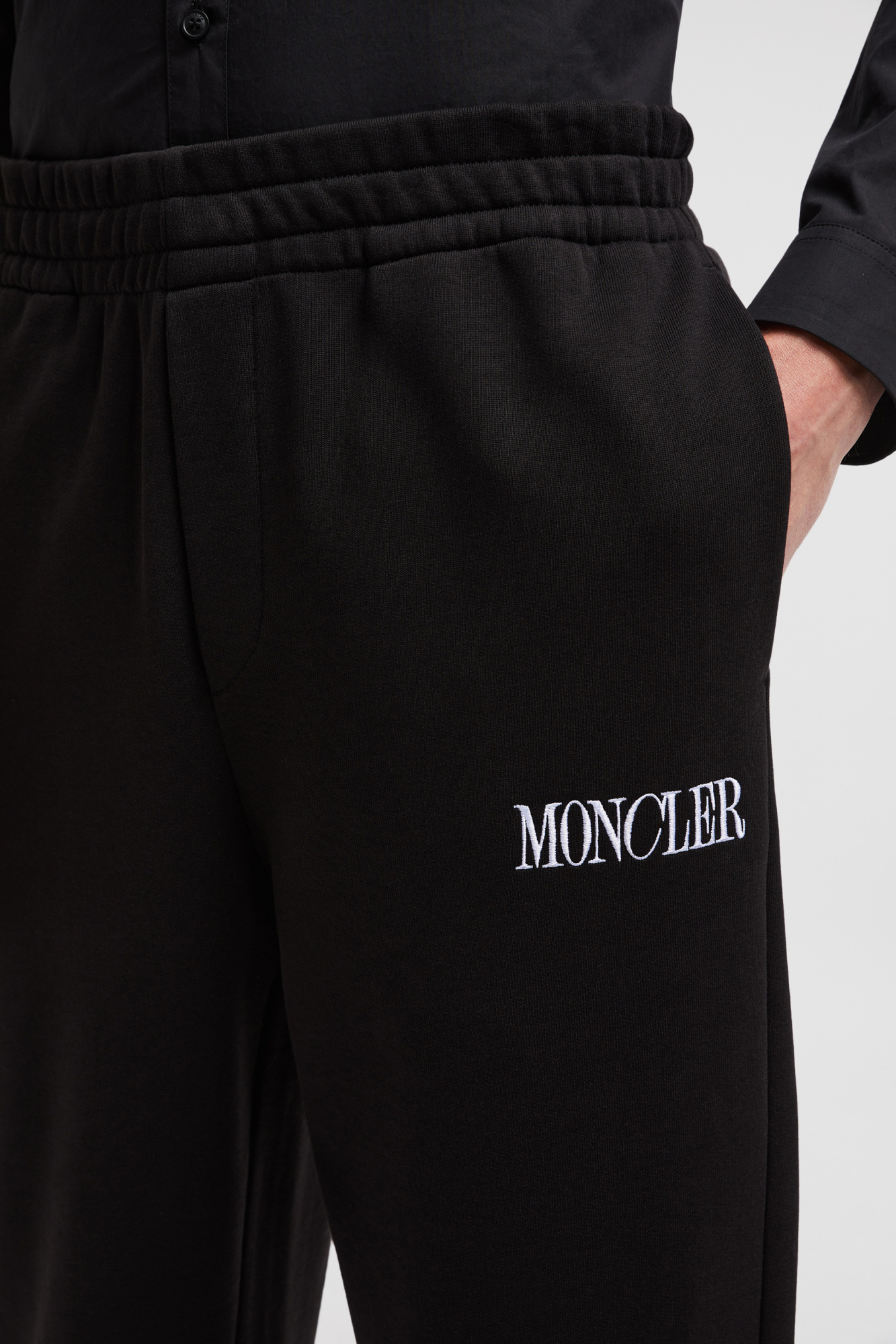Moncler Embroidered Logo Cotton Track Pants, Men, Black, Size: Xxl In Black