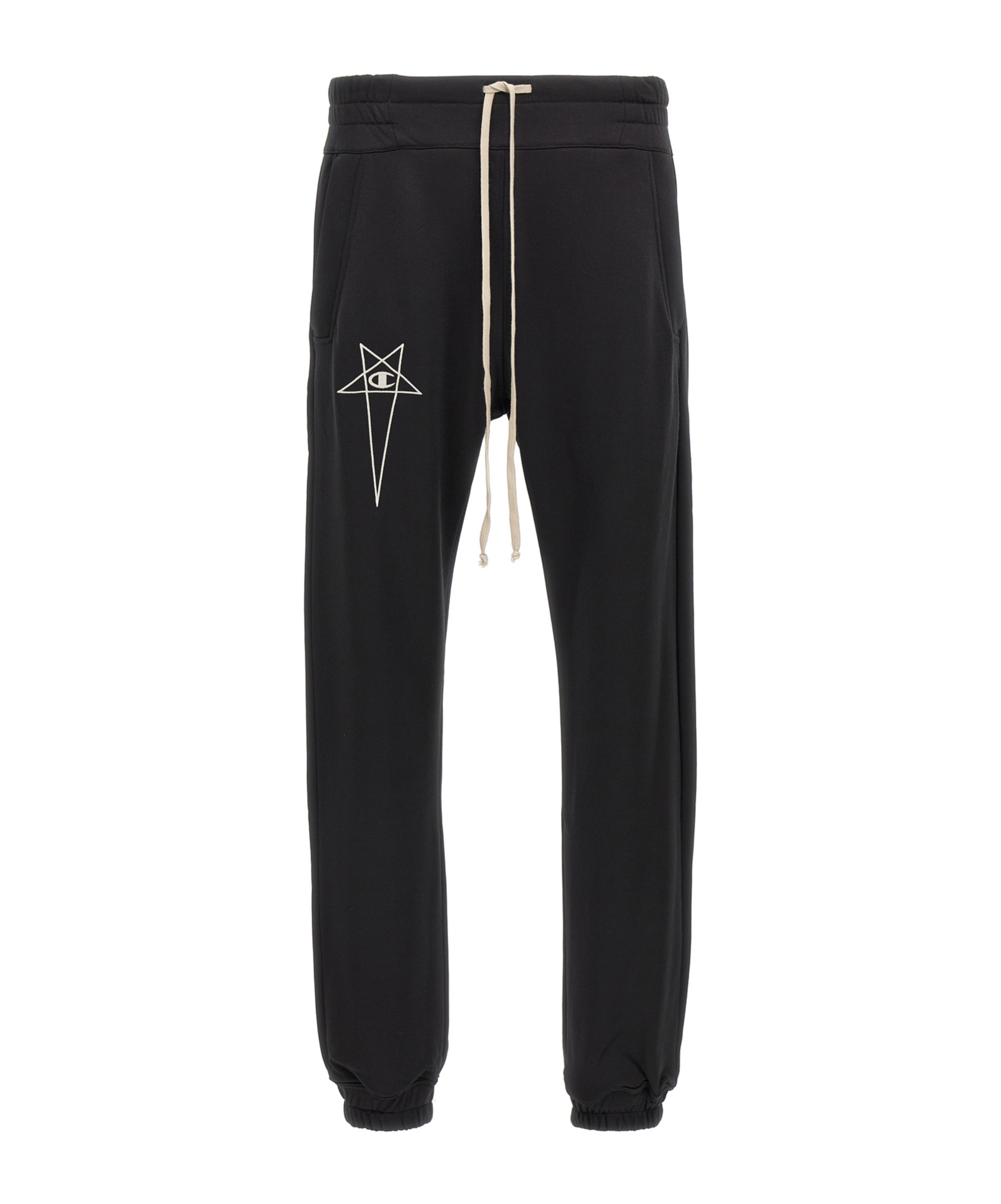 Rick Owens Black Champion Edition Prisoner Drawstring Sweatpants