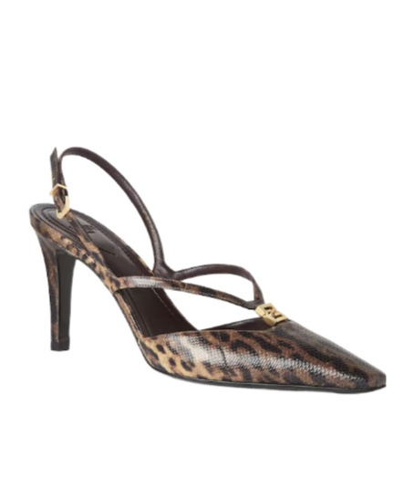 Fendi High Heel Printed Karung Slingbacks In Multi