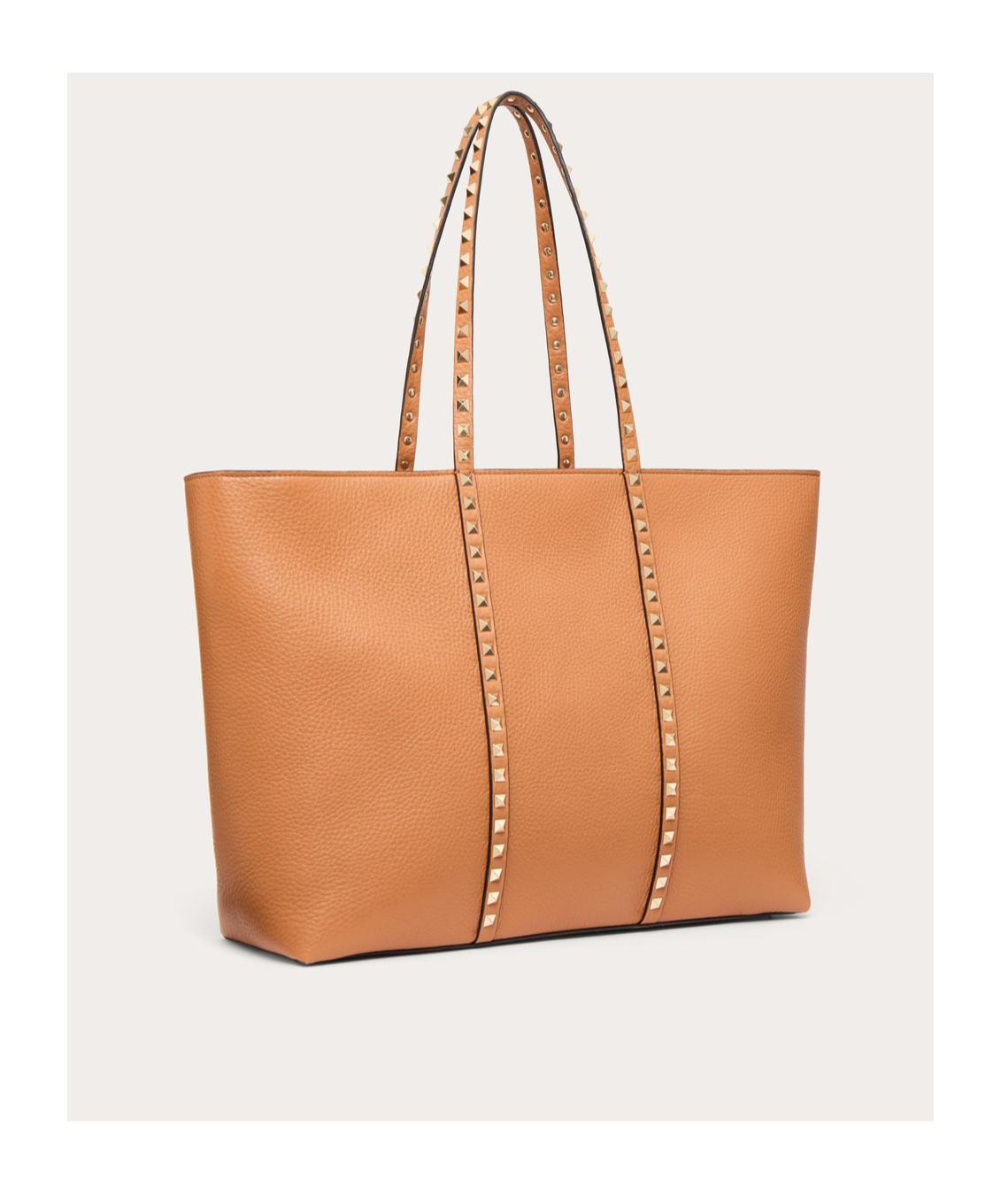 Valentino Rockstud Shoulder Bag In Almond Beige