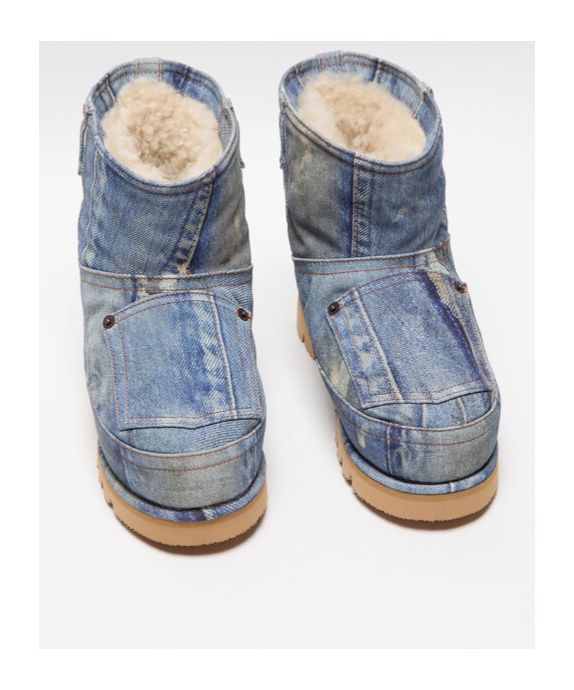 Acne Studios Logo Patch Ankle Boots In Gray