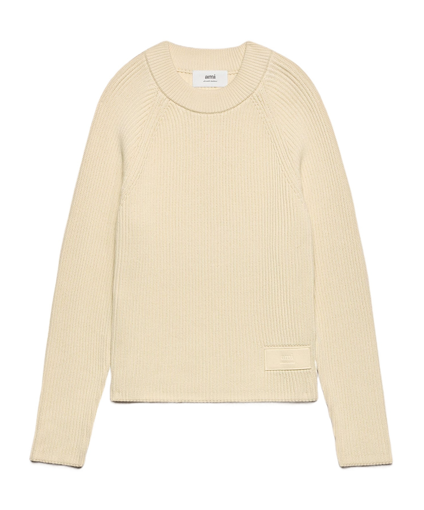 Ami Alexandre Mattiussi Ami Crewneck Knitted Jumper In Nude