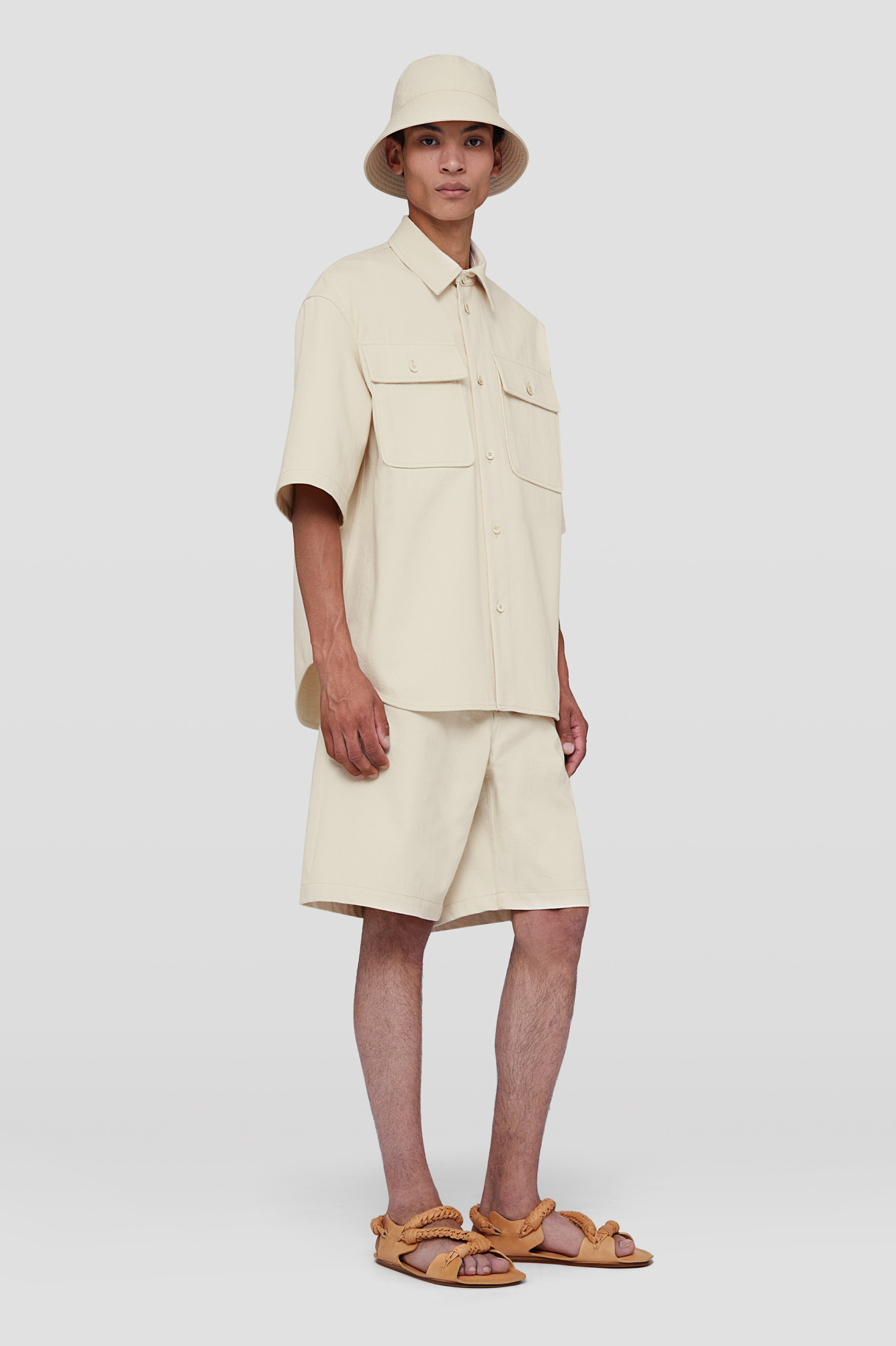 Jil Sander Button Denim Shirt In White