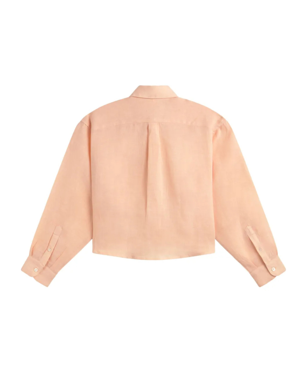 Apc A.p.c. Cropped Shirt In Peach-coloured Linen In Pink