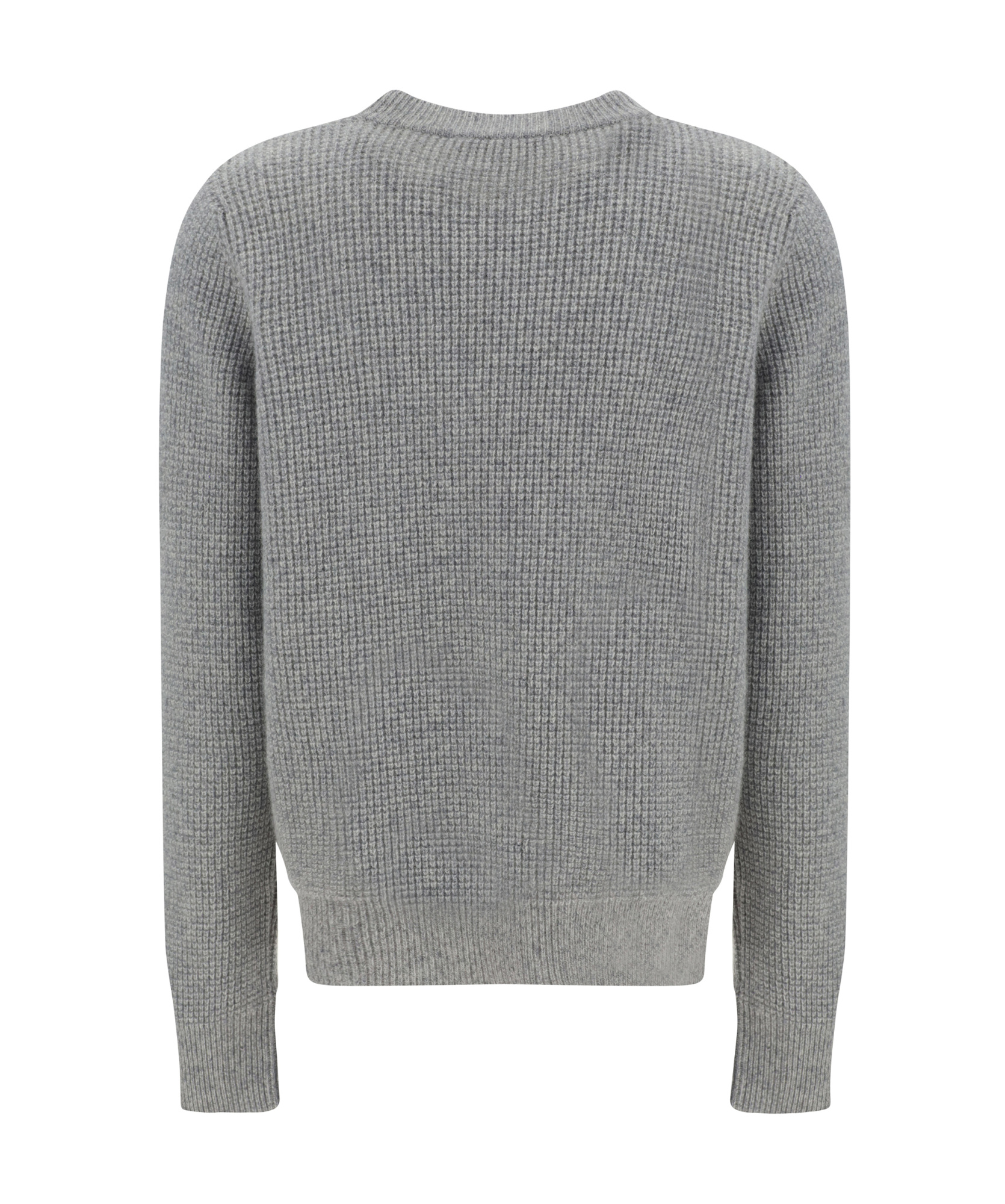 Maison Kitsuné Logo-embroidered Waffle-knit Jumper In Gray