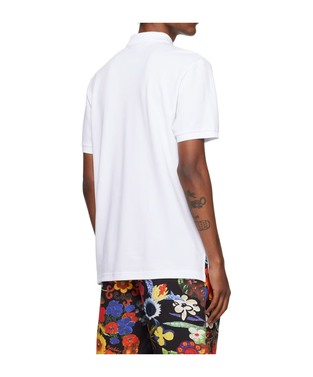 Moschino Short-sleeved Embroidered Polo Shirt In White