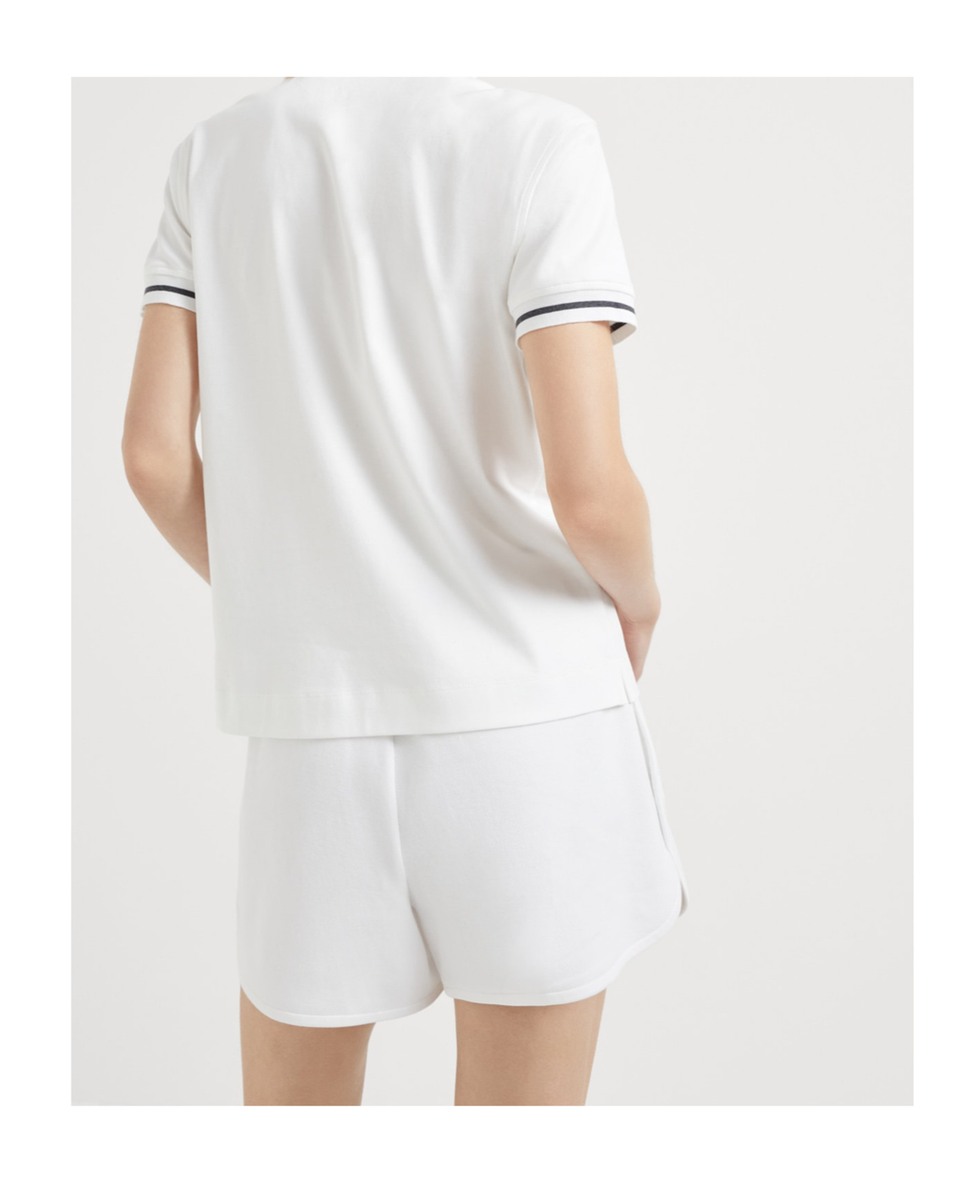 Brunello Cucinelli Short-sleeved Polo Shirt In White