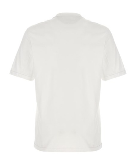 Shop Brunello Cucinelli Logo-embroidered Crew-neck T-shirt In White