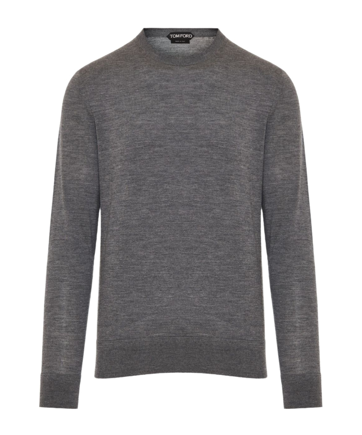 Tom Ford Ribbed Crewneck Sweater With Long Sleeves In Gray