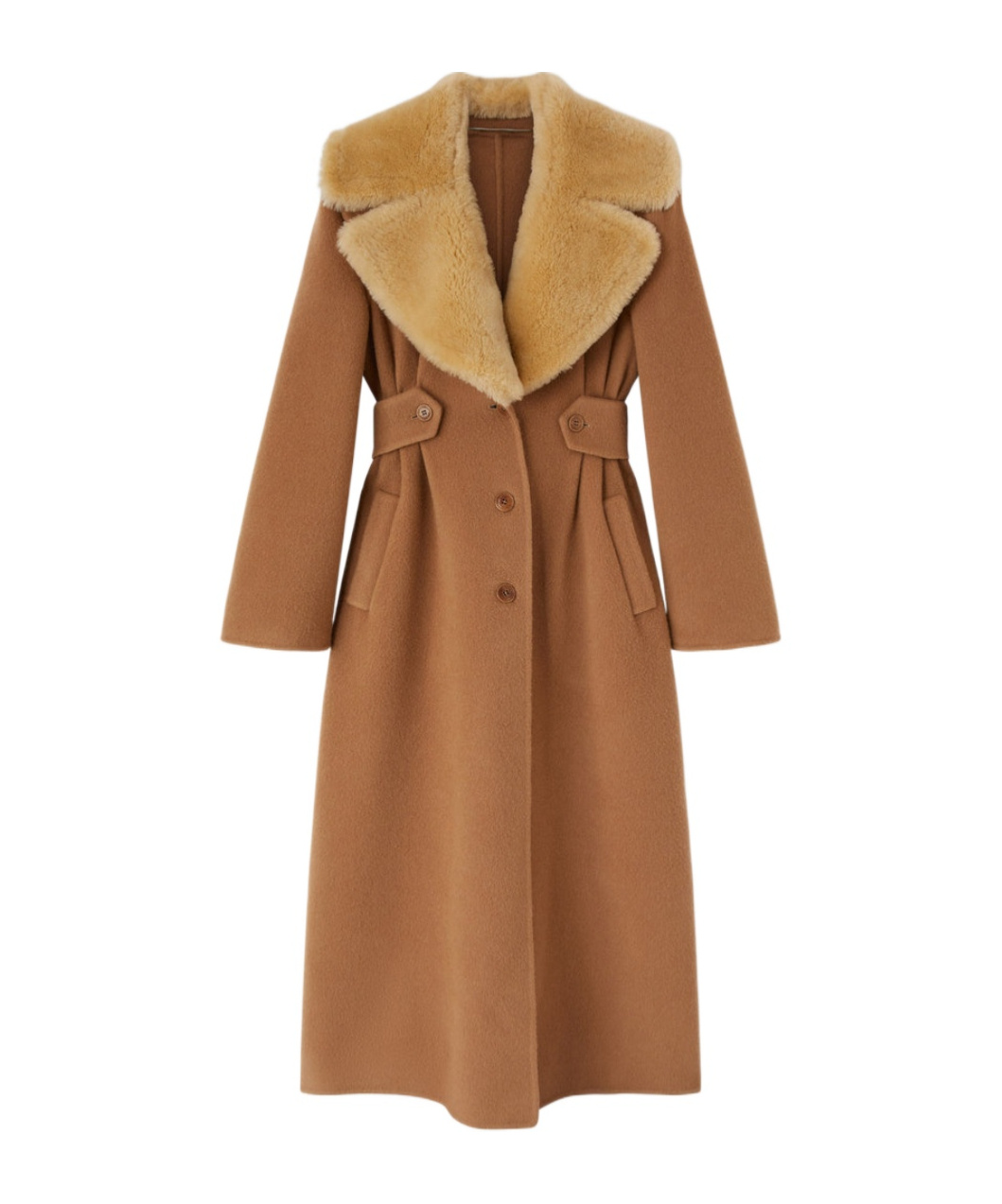 Ermanno Scervino Long-sleeved Coat In Brown