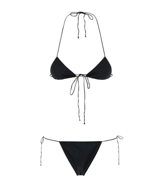 Oseree Oséree Classic Logo Detailed Bikini In Black