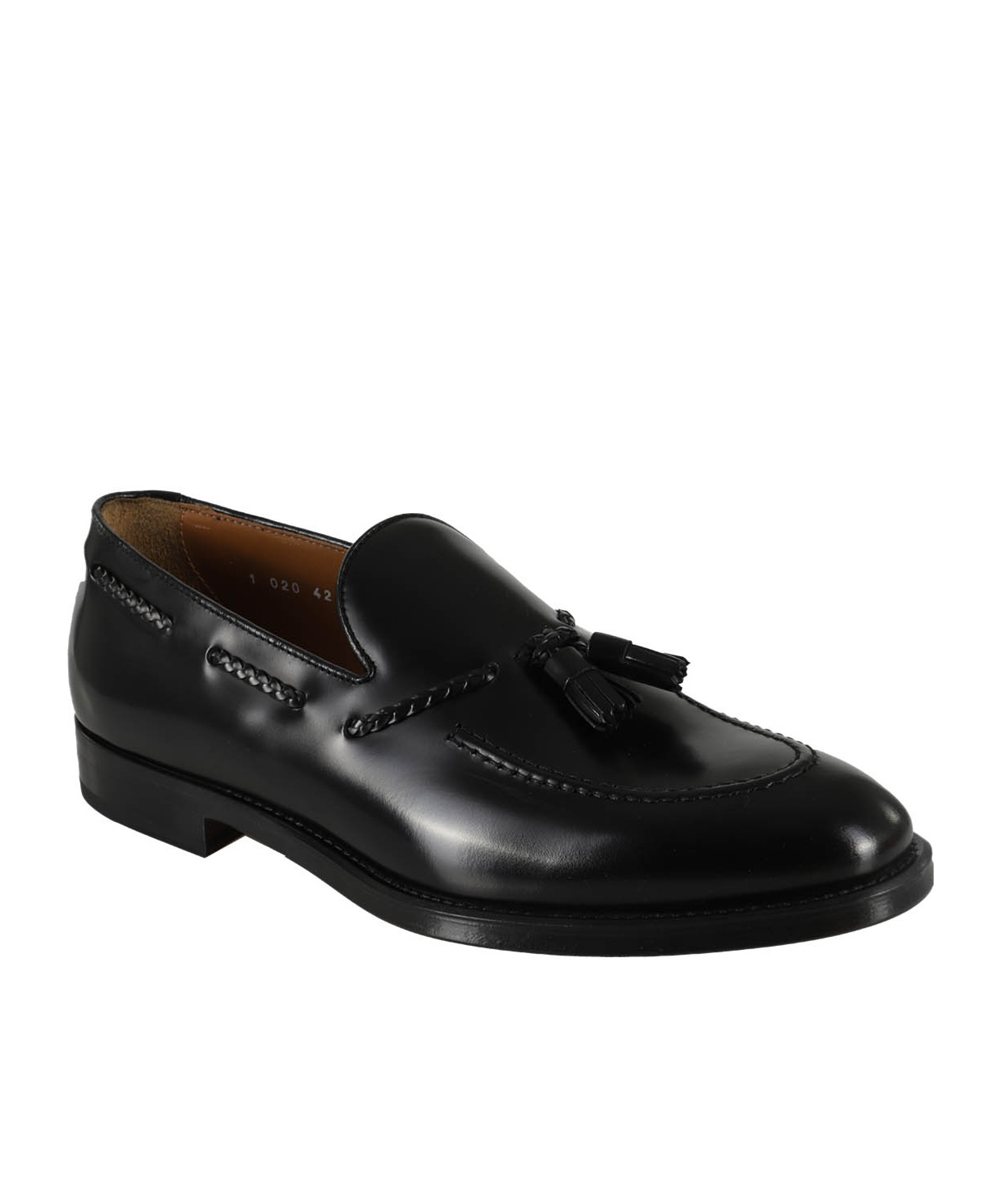 Doucal's Black Slip-on Loafers With Tassel Detail In Smooth Leather Man In Black