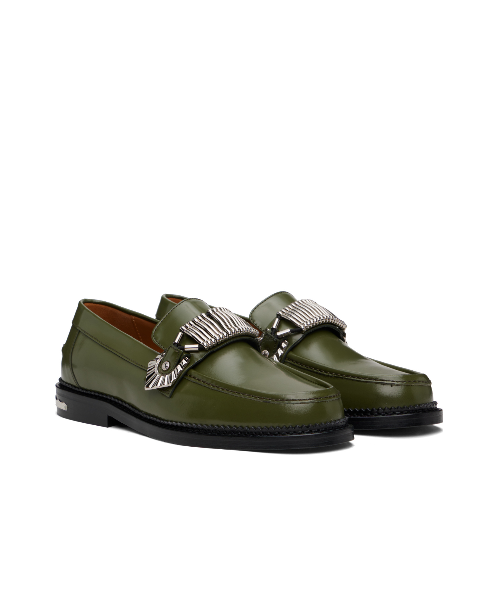 Toga Virilis Ssense Exclusive Green Polido Loafers In Green