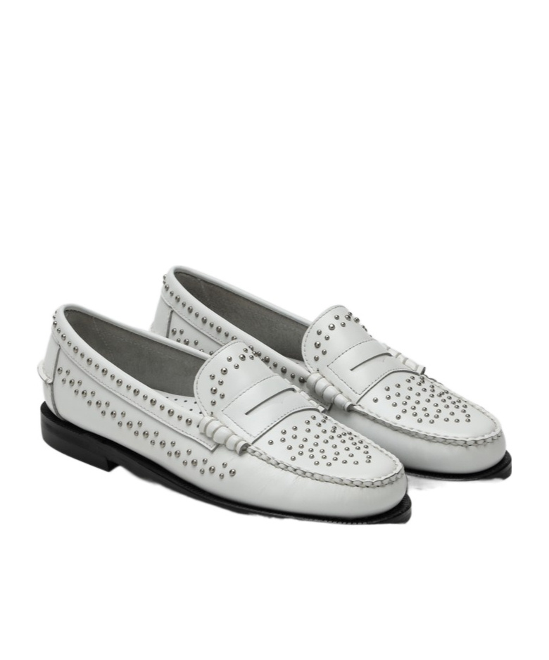 Sebago Classic Dan Loafer White With Studs