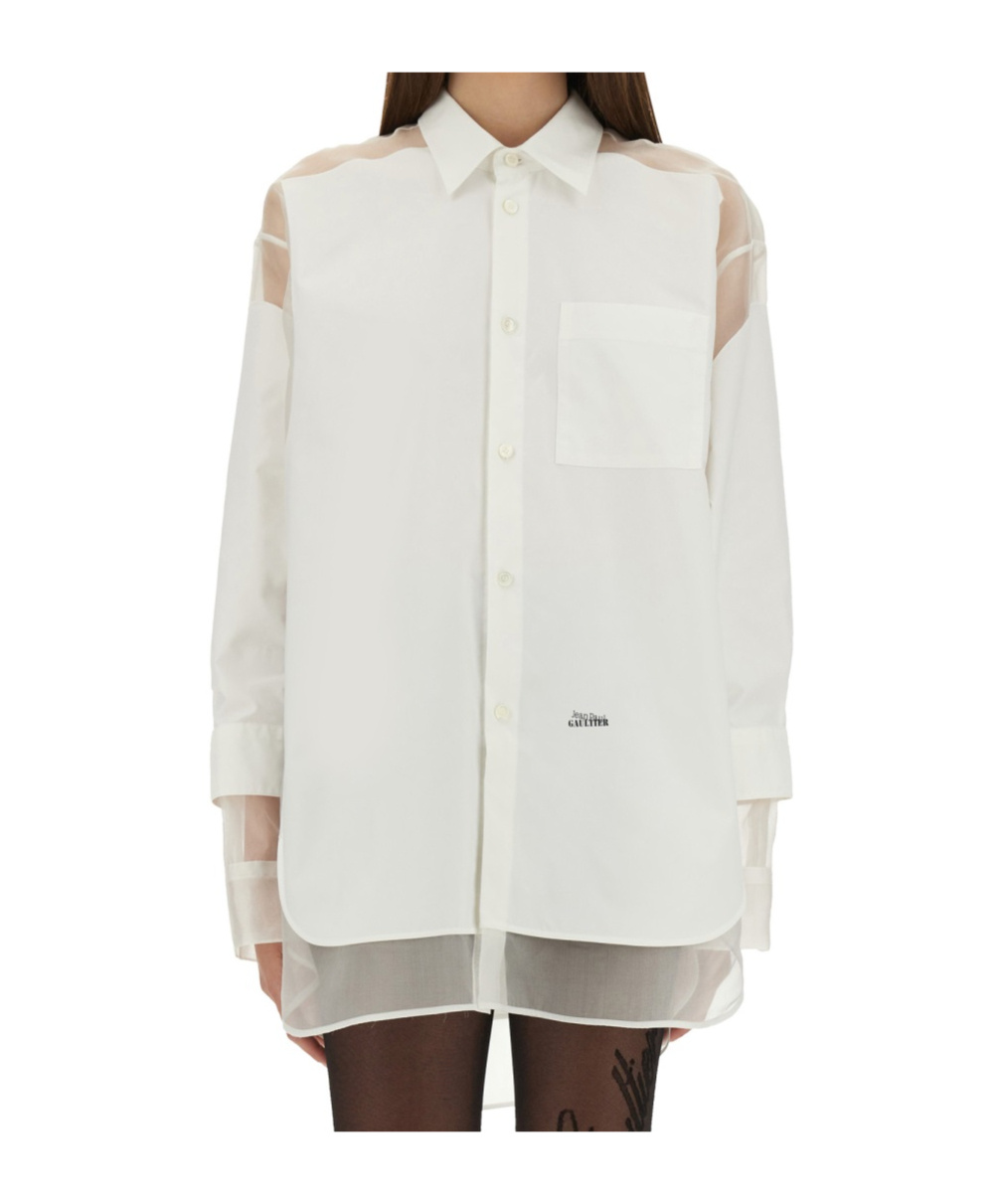 Jean Paul Gaultier Logo Printed Shirt In White