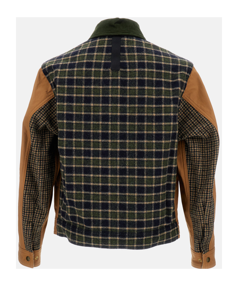 Junya Watanabe Cotton Oxford X Wool Nylon Check Filson Jacket In Brown