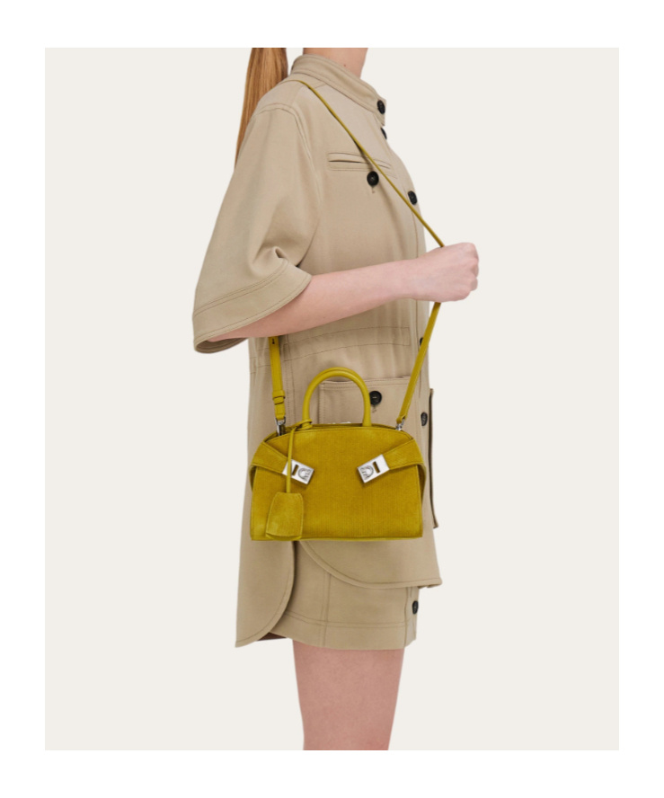 Ferragamo Hug Handbag (xs) In Yellow