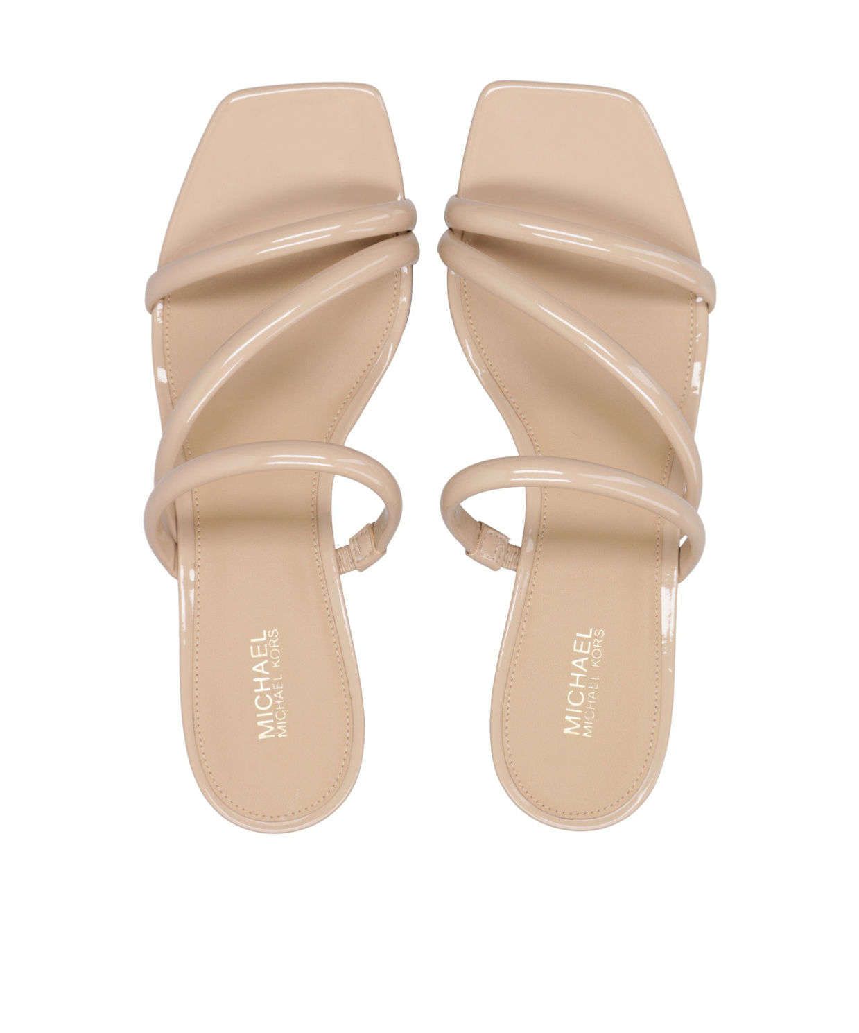 Michael Michael Kors Square-toe Three-band Sandals In Nude