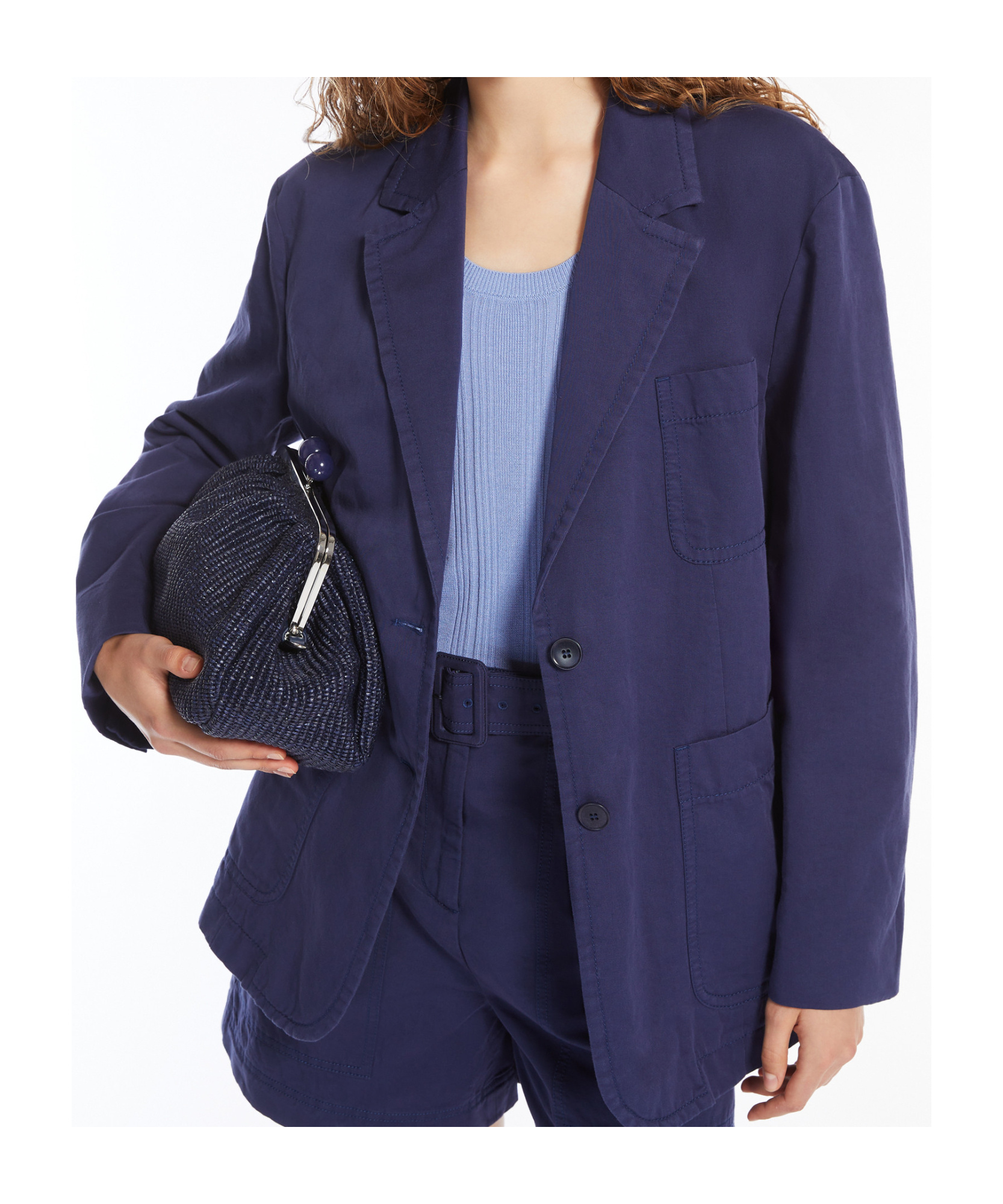 Weekend Max Mara Long-sleeved Suit Jacket In Blue