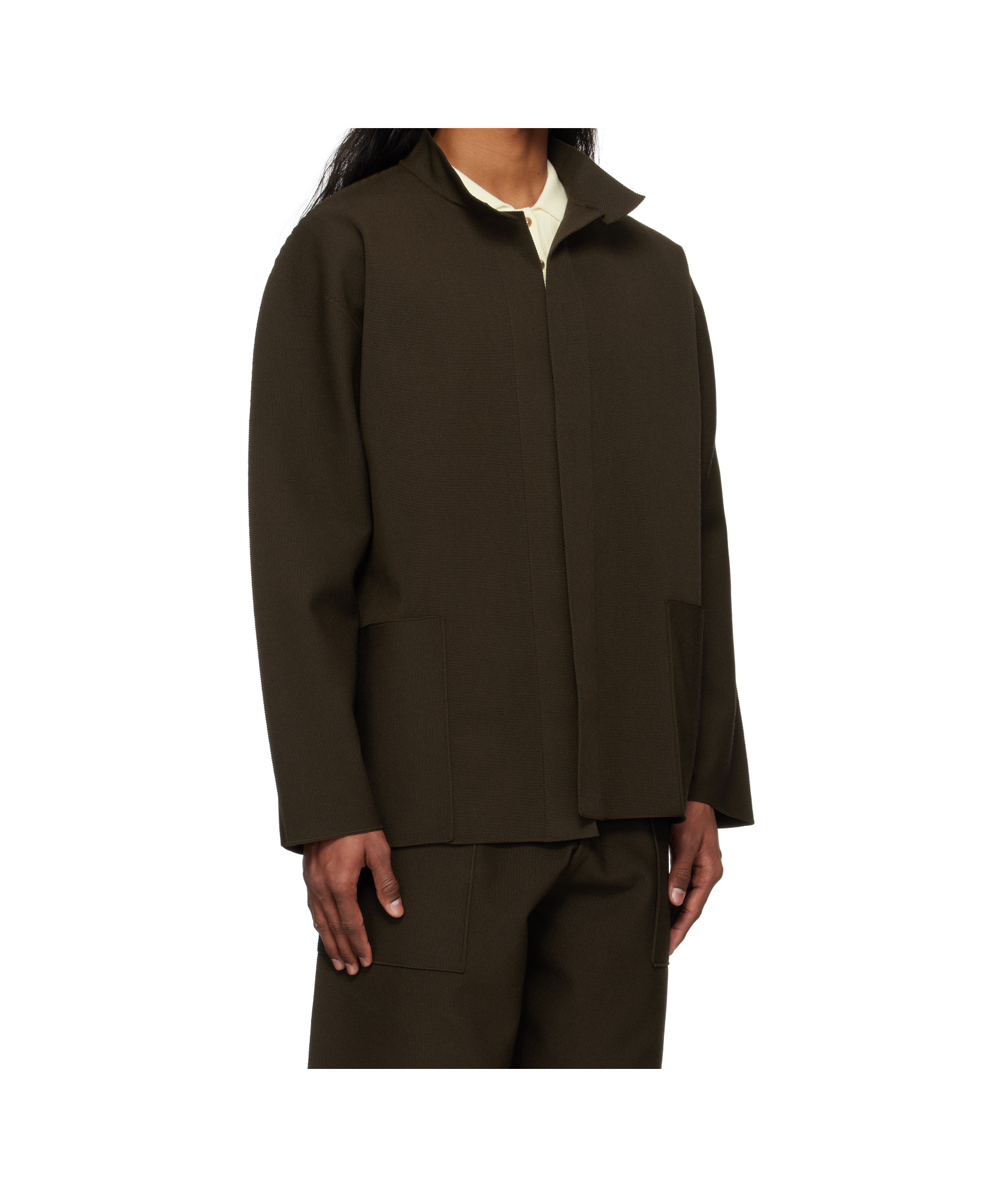Shop Issey Miyake Lapel Long Sleeve Casual Jacket