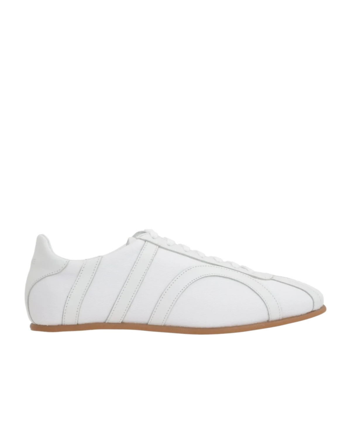 Totême Canvas And Leather Low-top Sneakers In White