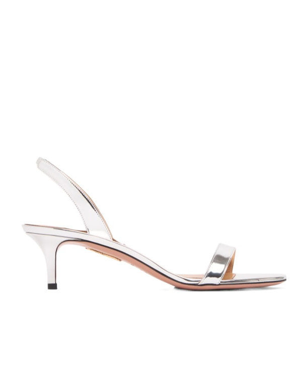 Aquazzura So Nude Metallic Halter Sandals