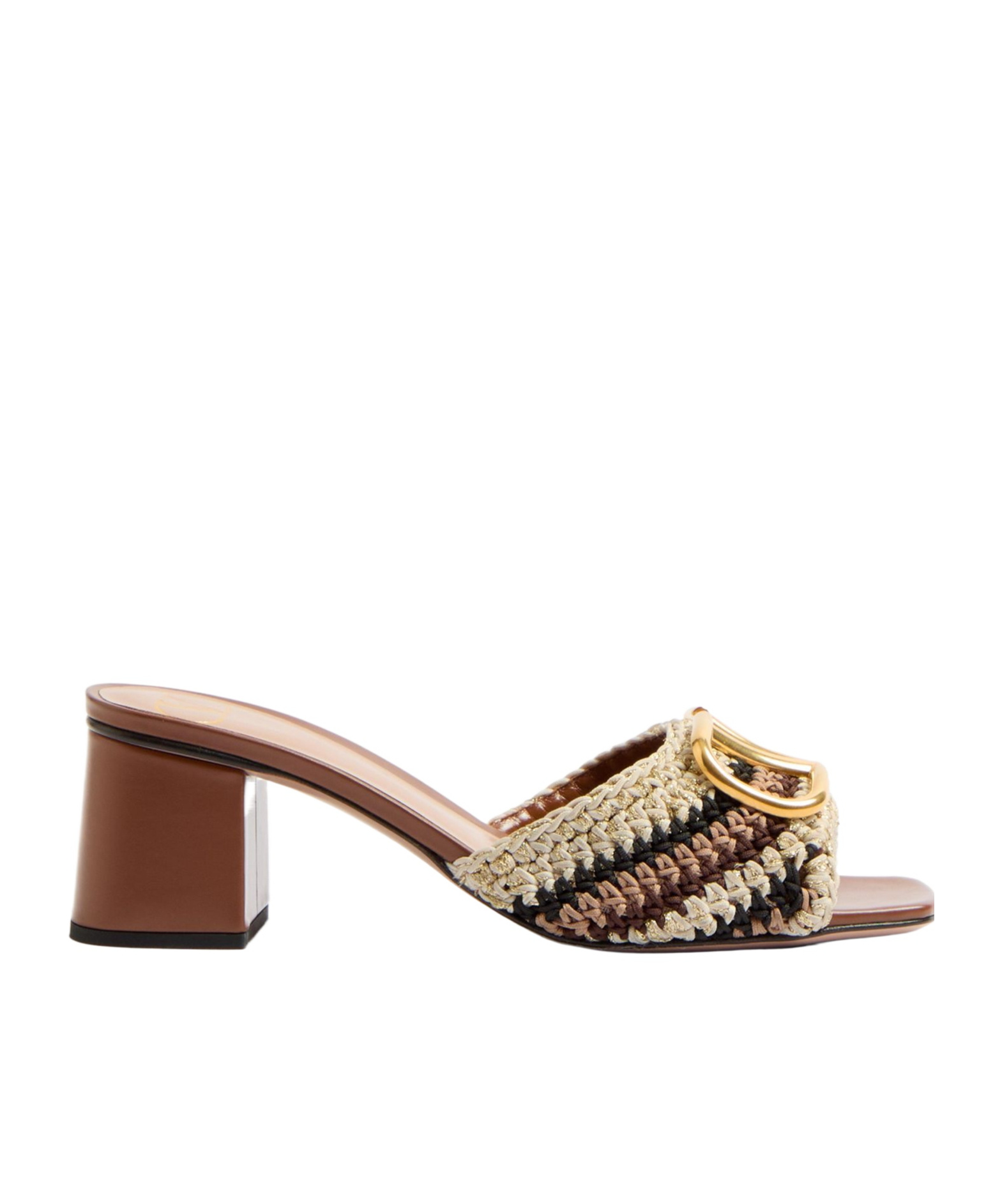 Valentino V Logo Sandal In Brown