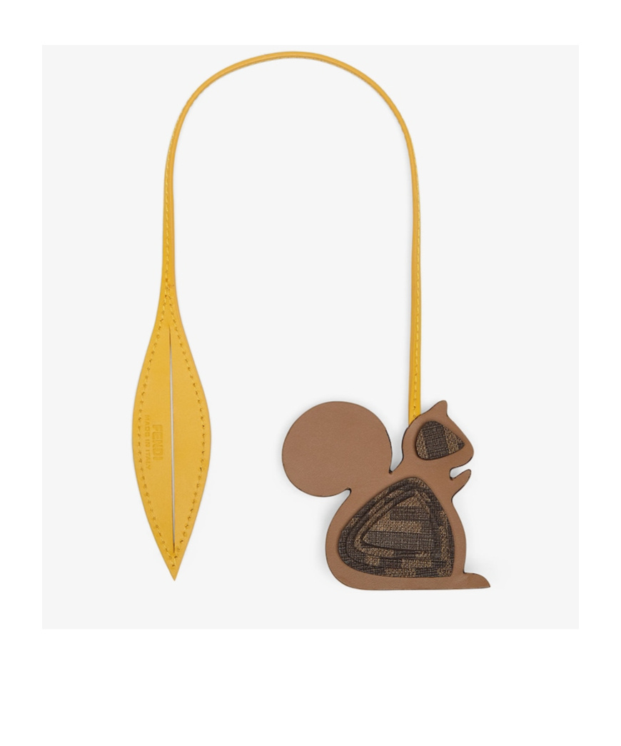 Fendi Animal Pattern Bag Hanging Decoration In Brown