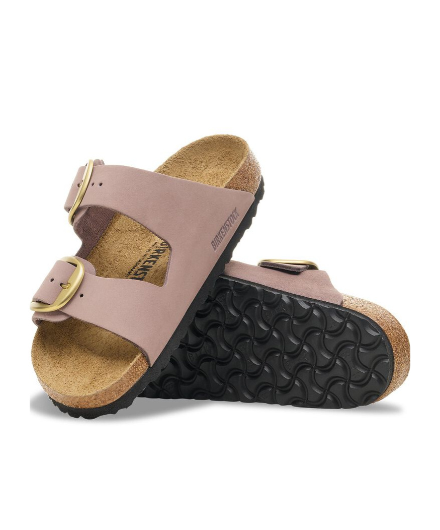 Birkenstock Arizona Big Buckle Old Rose Nubuck Leather Two Bar Mules S In Purple