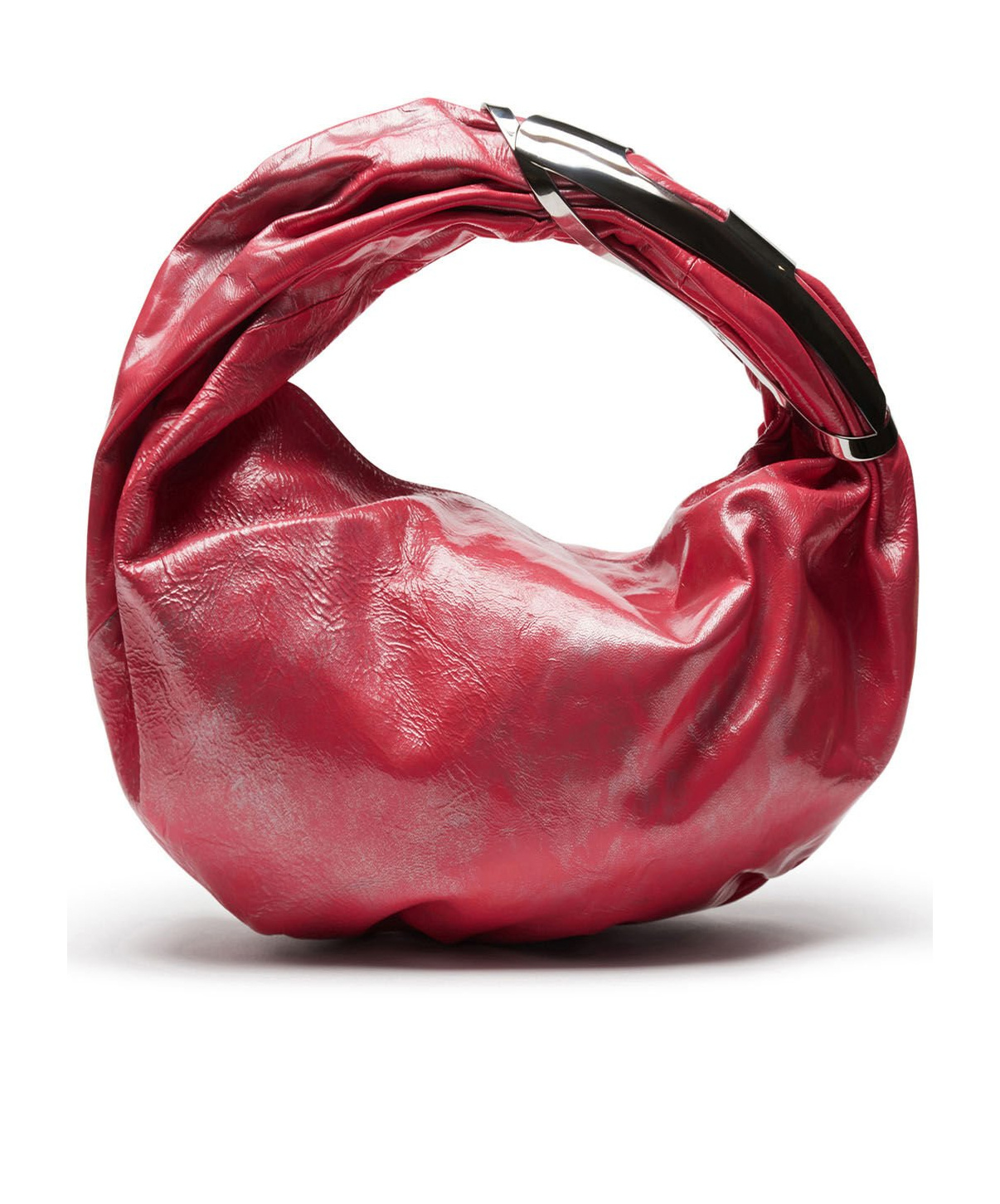 Diesel Grab-d Hobo S Leather Shoulder Bag In Red