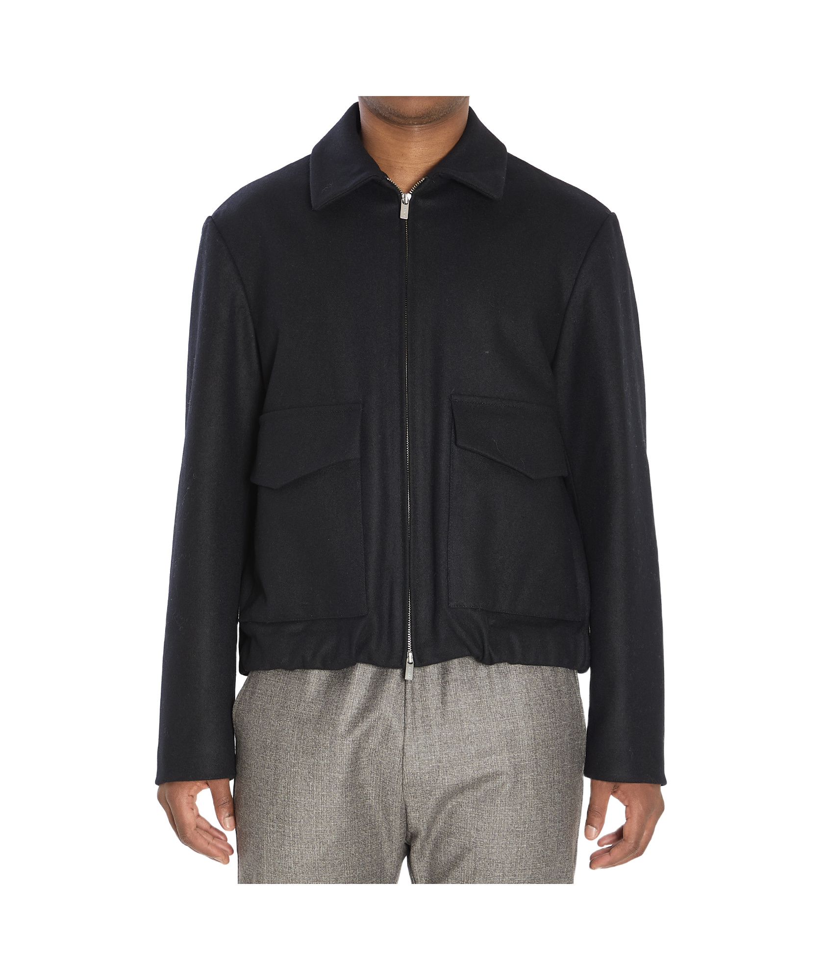 Barena Venezia Zippered Long Sleeve Casual Jacket In Black