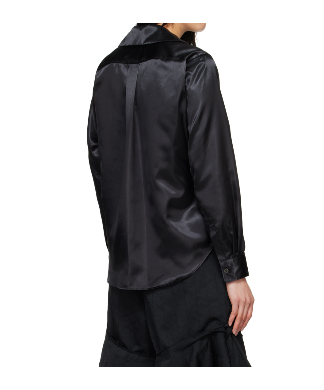COMME DES GARÇONS ROUNDED-COLLAR SATIN SHIRT 