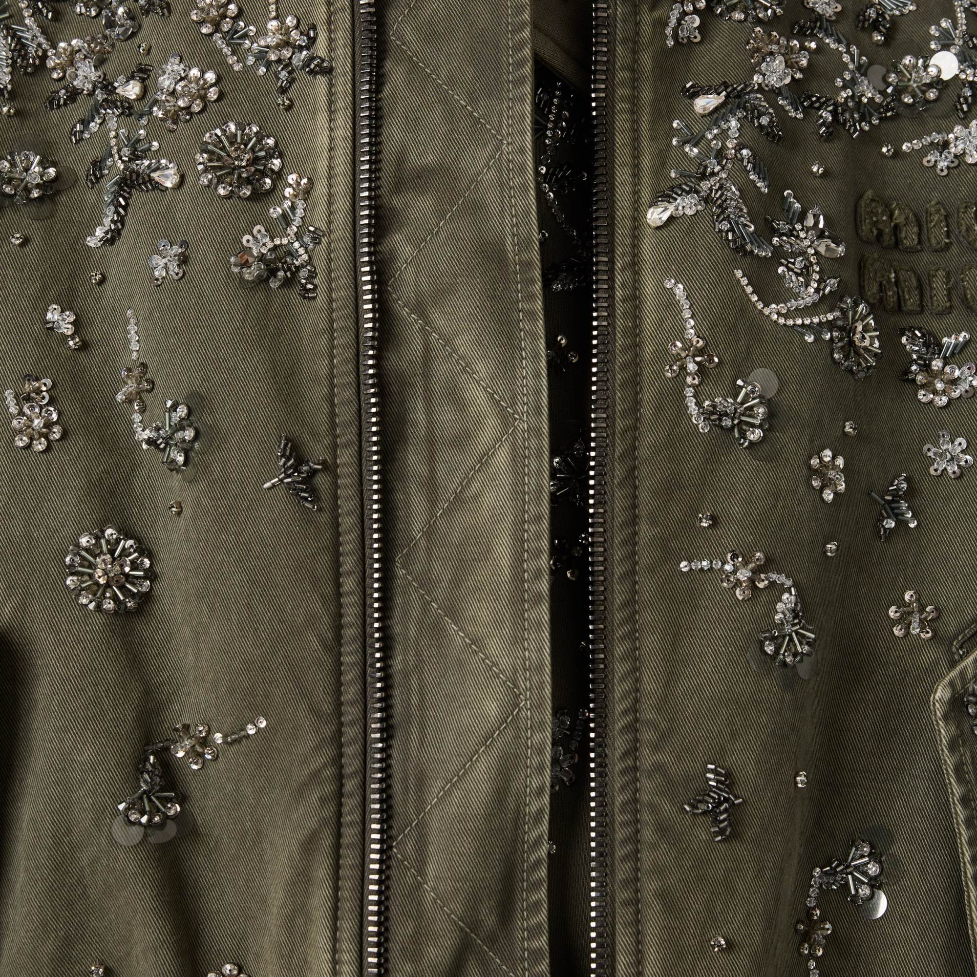 Miu Miu Long-sleeved Pilot Jacket In Green