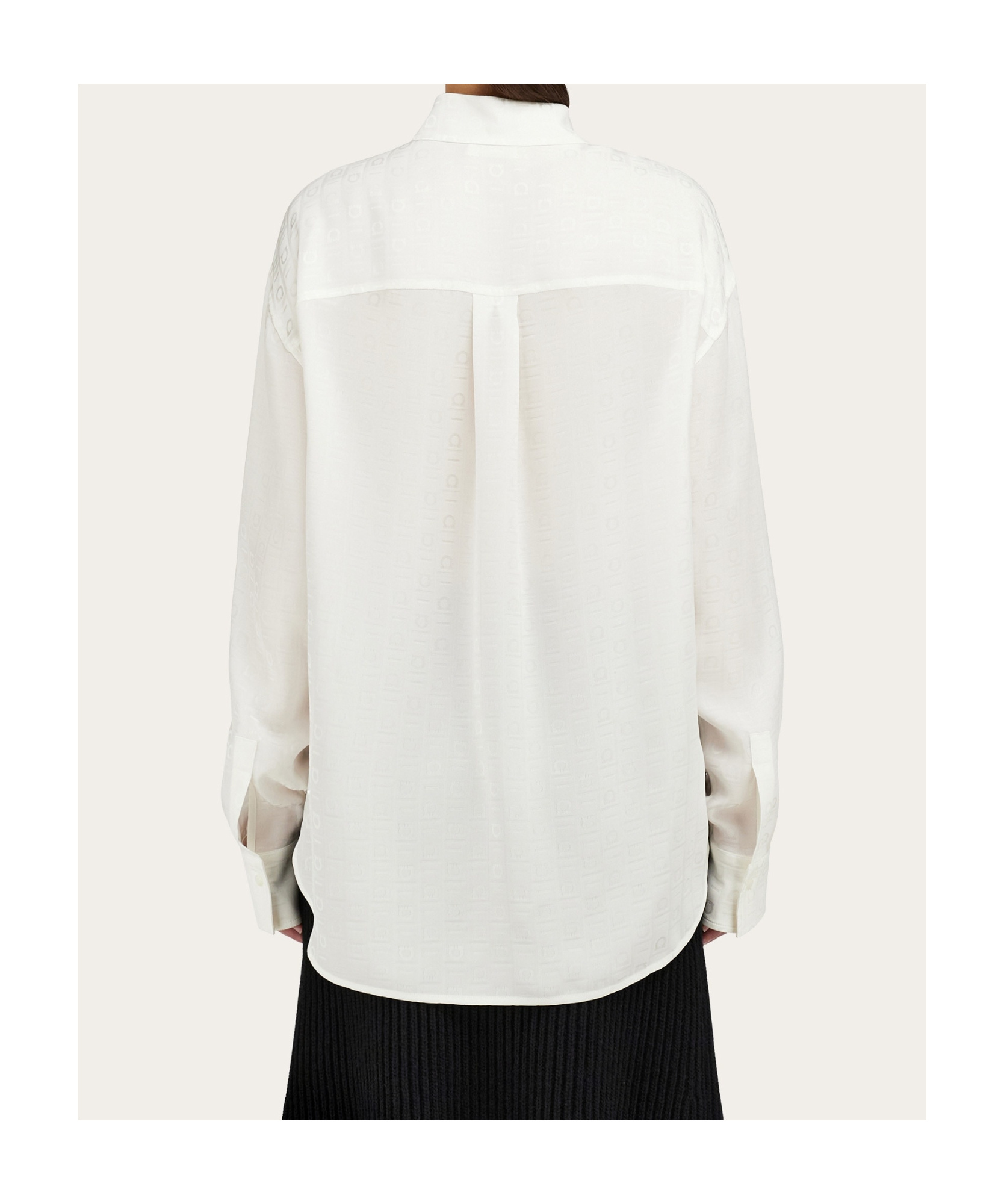 Ferragamo Gancini-print Shirt In White