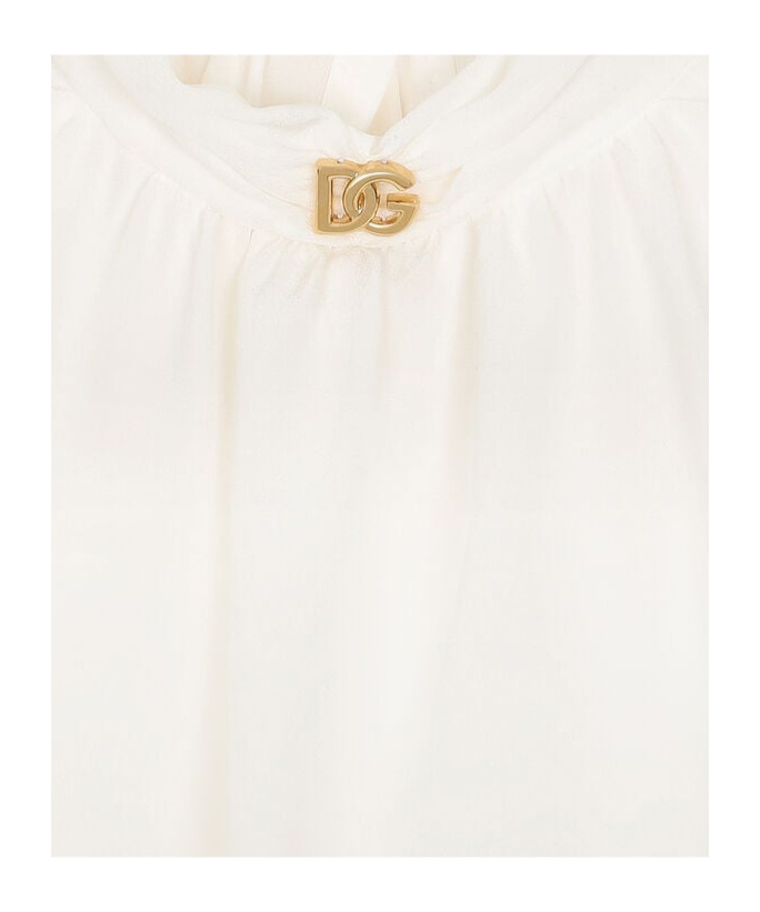 Dolce & Gabbana Dg Logo Blouse In White