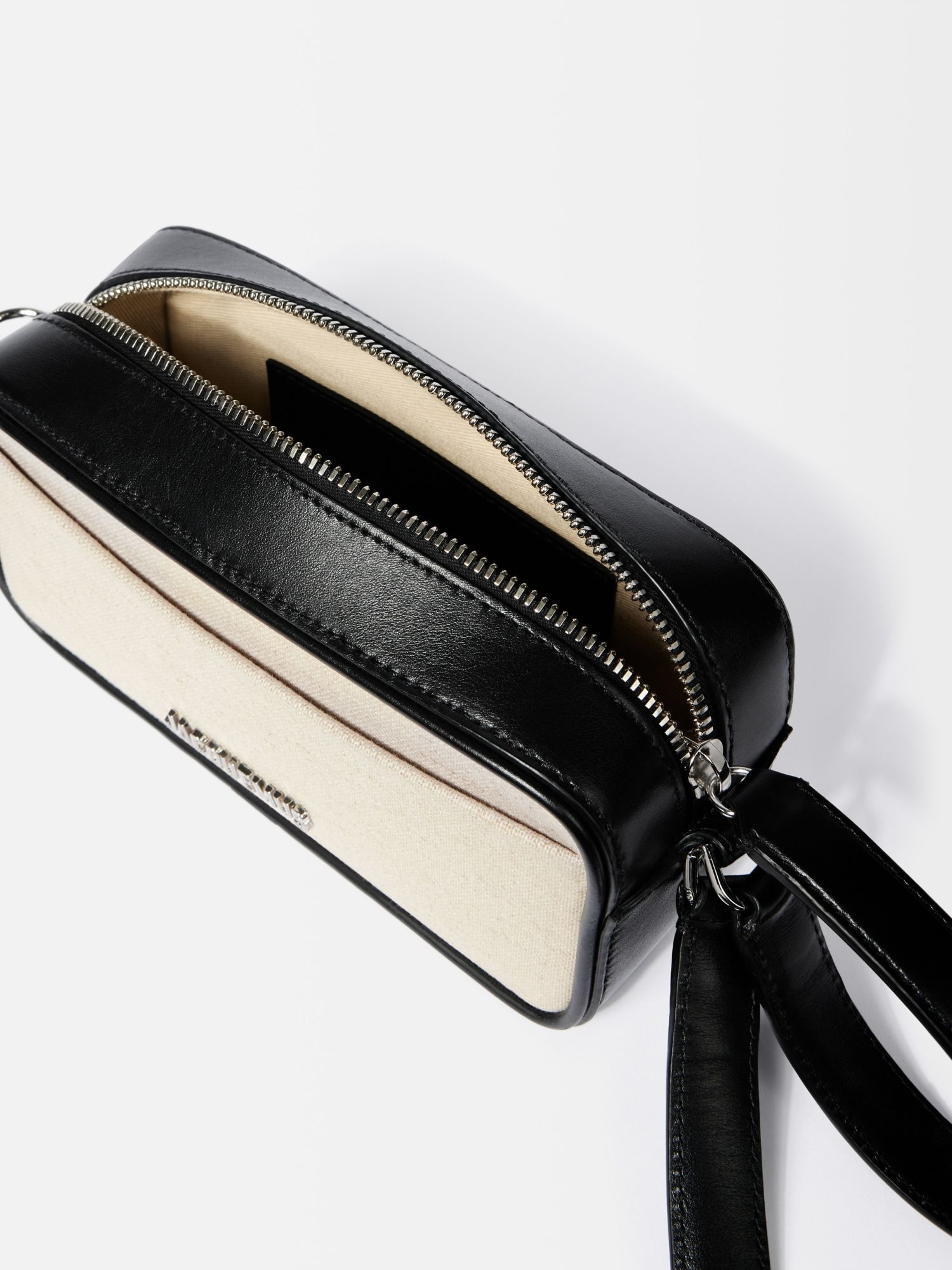 Jacquemus The Banetto Leather-trimmed Cross Body Bag In Neutral